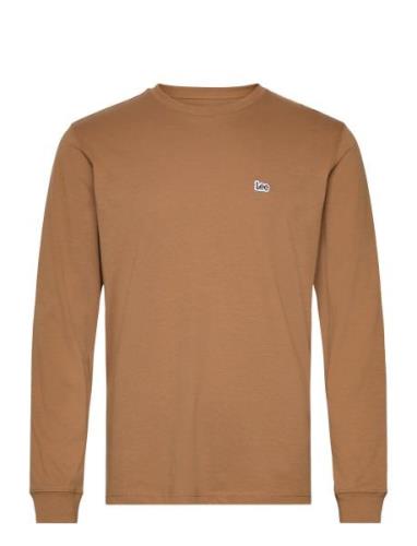 Ls Patch Logo Tee Brown Lee Jeans