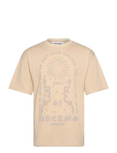 Dreams Puff Print Ss Tshirt Beige SIXTH JUNE