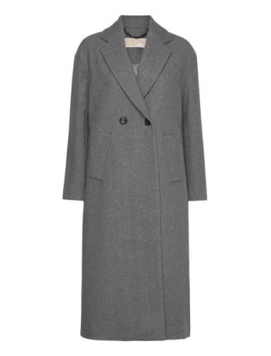 Wool Db Long Wool Coat Grey Michael Kors