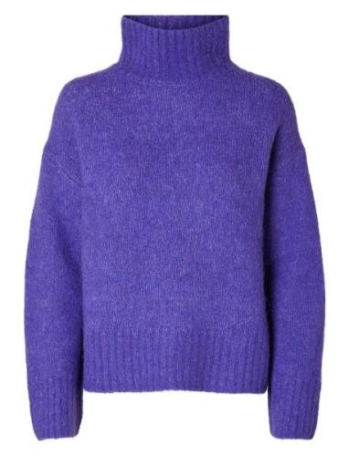 Slfgabella Ls Knit High-Neck Noos Purple Selected Femme