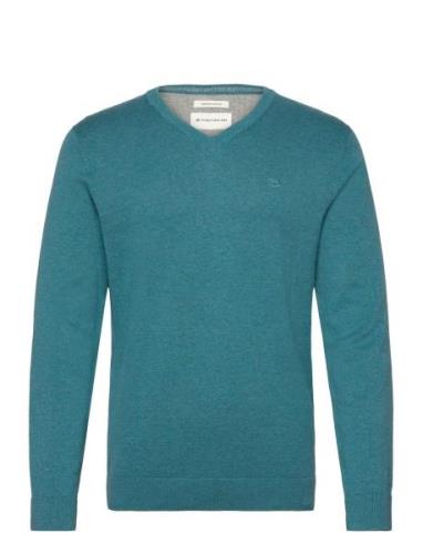 Basic V-Neck Knit Blue Tom Tailor