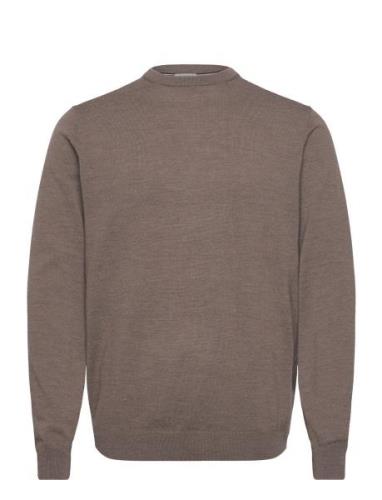 100 % Merino Crew Neck Knit Brown Lindbergh