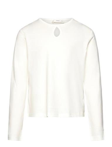 Long Sleeve Cotton T-Shirt White Mango