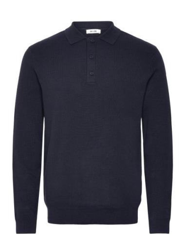 Onsphill Reg 12 Rib Ls Polo Knit Navy ONLY & SONS