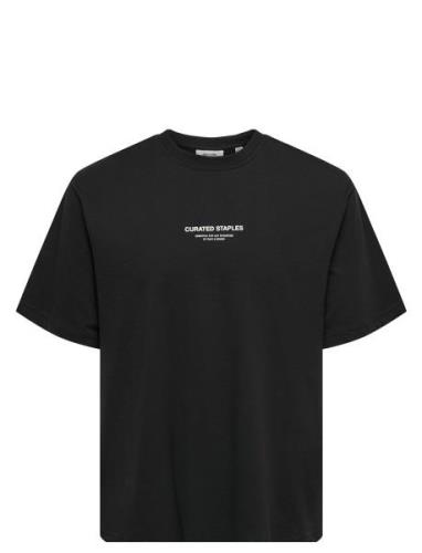 Onscurated Rlx Print Ss Tee Noos Black ONLY & SONS