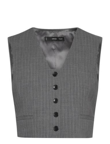 Pinstriped Suit Waistcoat Grey Mango