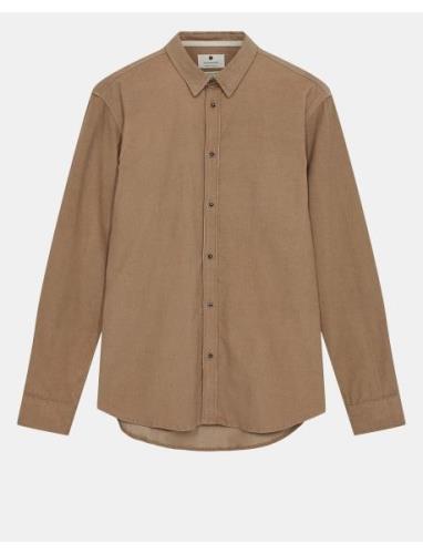 Akleif Solid Cord Shirt Beige Anerkjendt