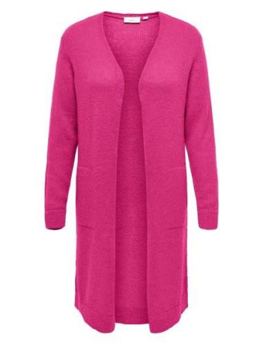 Carannie Life Ls Long Open Cardigan Knt Pink ONLY Carmakoma