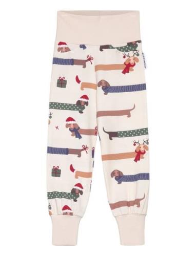 Bamboo Baby Pants Santa Dogs 65 74/80 White Geggamoja