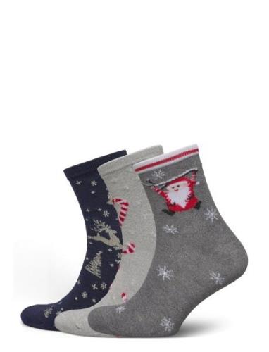 Pcjingle Glitter Socks 3-Pack Bc Grey Pieces