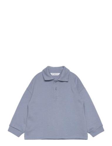 Polo-Neck Sweatshirt Blue Mango