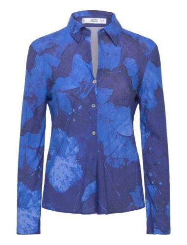 Floral Print Shirt Blue Mango