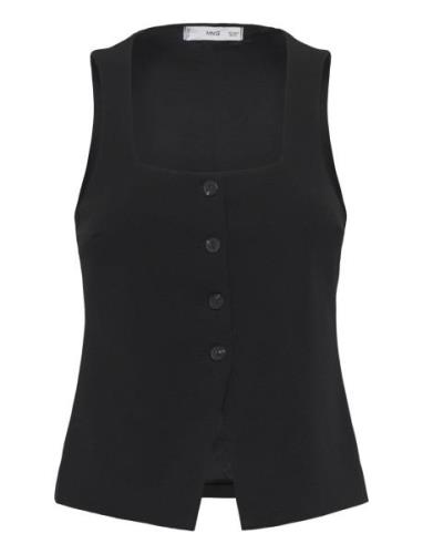 Waistcoat With Wide Straps Black Mango