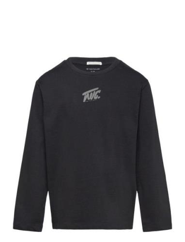 Regular Printed Longsleeve Black Tom Tailor