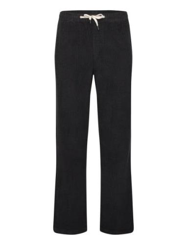 Elastic Waist Corduroy Pants Black Lindbergh