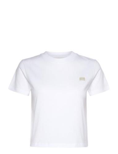 Woven Label Peached Baby Tee White Calvin Klein Jeans