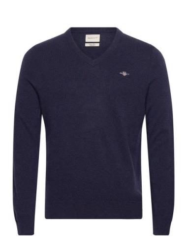 Extrafine Lambswool V-Neck Navy GANT