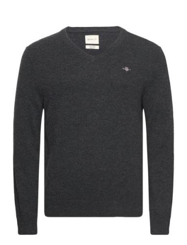 Extrafine Lambswool V-Neck Grey GANT