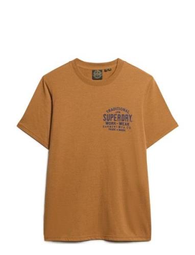 Machined Goods Workwear Tee Brown Superdry