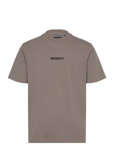 Micro Logo Graphic Loose Tee Beige Superdry