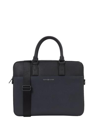 Th Business Leather Computer Bag Black Tommy Hilfiger