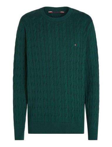 Classic Cotton Cable Crew Neck Green Tommy Hilfiger