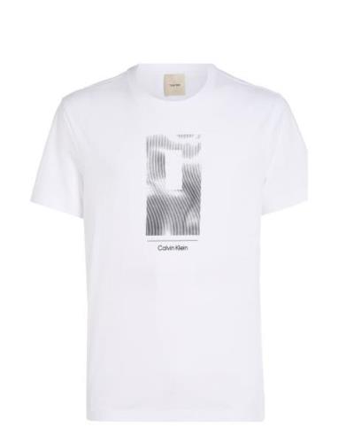 Vertical Lines Graphic T-Shirt White Calvin Klein