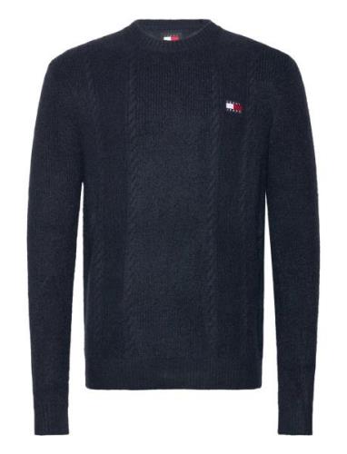 Tjm Slim Cable Knit Cneck Navy Tommy Jeans