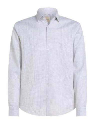 Ed Micro Dot Slim Shirt White Calvin Klein