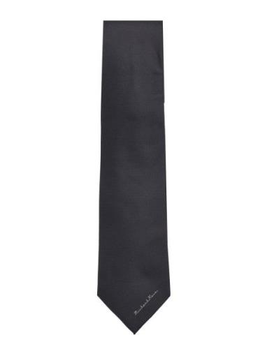 Solid Mk Caddy Logo Tie Black Michael Kors