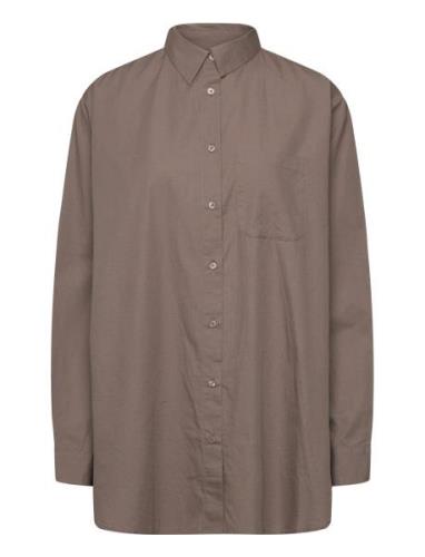 Gaia Shirt Poplin Khaki Moshi Moshi Mind