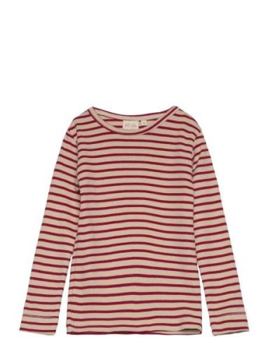 T-Shirt L/S Modal Striped Red Petit Piao