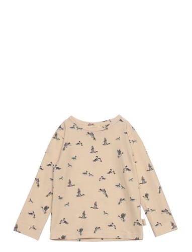 T-Shirt L/S Printed Beige Petit Piao