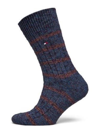 Th Men Sock 1P Special Mouline Stripe Navy Tommy Hilfiger