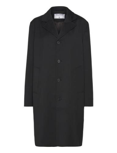 Lightweight Twill Overcoat Black Filippa K