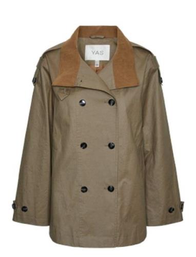 Yaspark Short Parka Coat S. Green YAS