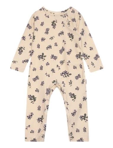 Jumpsuit L/S Printed Beige Petit Piao