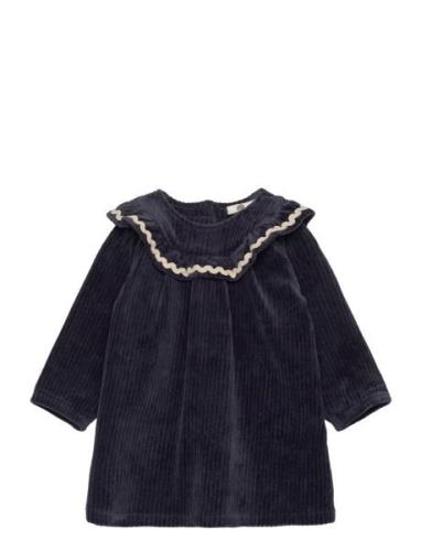 Dress Velour Corduroy Navy En Fant