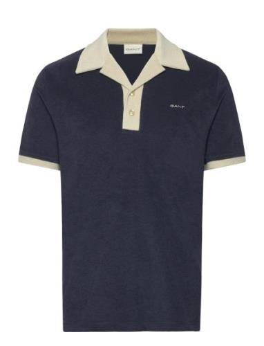 Towelling Resort Collar Polo Blue GANT