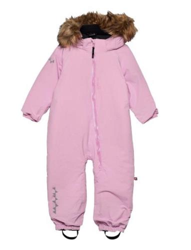 Toddler Padded Jumpsuit With Fur Pink ISBJÖRN Of Sweden