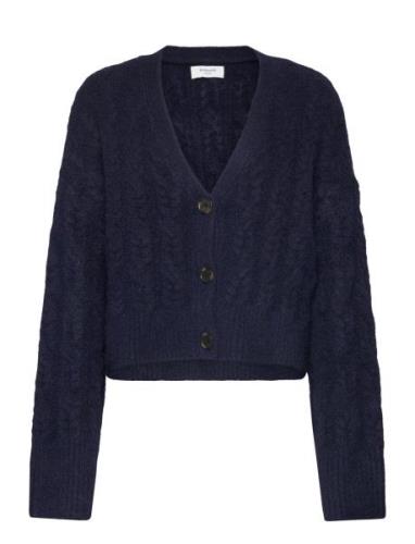 Cable Knit Cardigan Navy Rosemunde