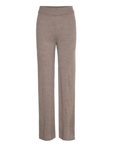 Loose Knit Trousers Beige Rosemunde