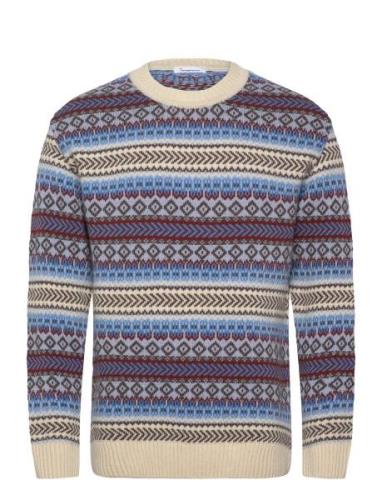 Knitted Fair Isle Crew Neck - Rws Patterned Knowledge Cotton Apparel