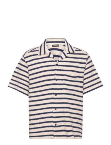 Tiro Resort Stripe Shirt Beige J. Lindeberg