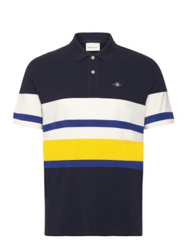 Multistripe Washed Polo Navy GANT