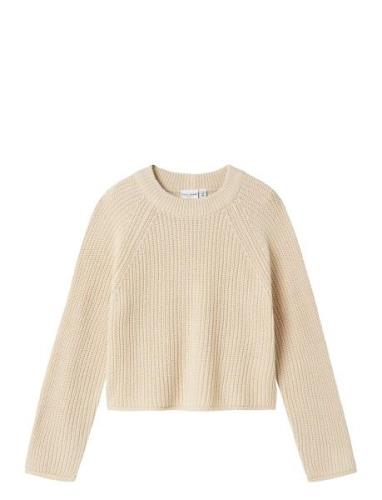 Nkfvenja Ls Loose Short Knit Cream Name It