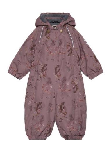 Polyester Baby Suit - Aop Floral Purple Mikk-line