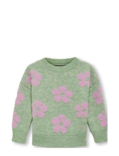 Kmgnaja L/S Flower Pullover Knt Green Kids Only