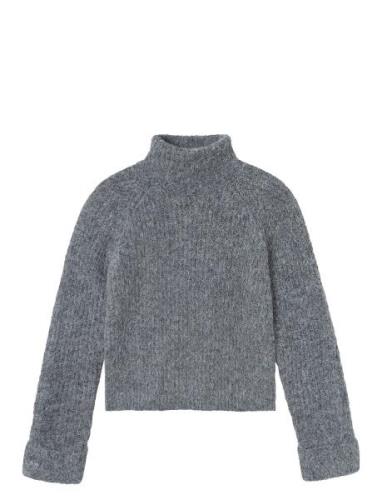 Nlfnulo Ls Short Turtleneck Knit Grey LMTD