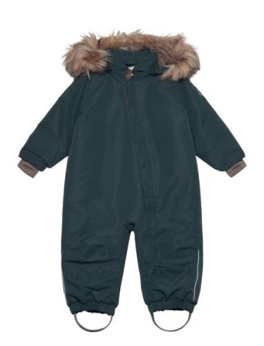 Baby Snowsuit W. Fake Fur Blue En Fant